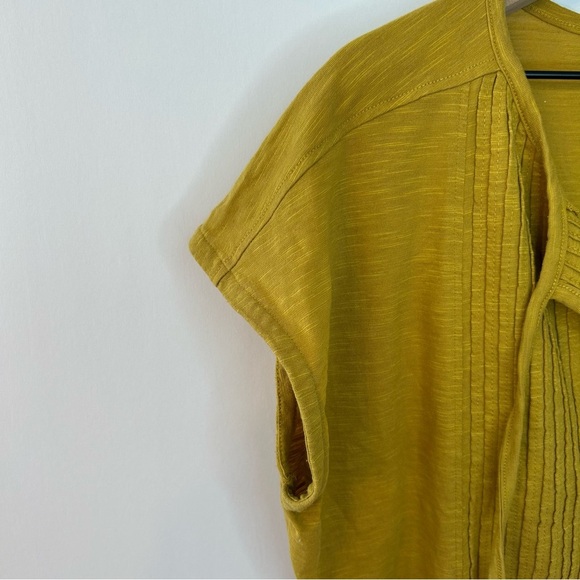 Prana Women's Ocupas Popover in Canella, Size M, Gold Top with Pleats, Boho - Picture 5 of 7